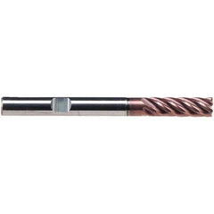 Emuge - 16mm Diam, 48mm LOC, 6 Flute Solid Carbide Roughing & Finishing End Mill - TiAlN Finish, 108mm OAL, 16mm Shank Diam, Weldon Shank, 38° Helix, Extra Long Length - Apex Tool & Supply