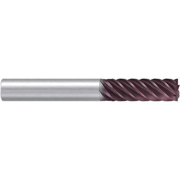 Emuge - 8mm Diam, 24mm LOC, 6 Flute Solid Carbide Roughing & Finishing End Mill - TiAlN Finish, 68mm OAL, 8mm Shank Diam, Cylindrical Shank, 38° Helix, Extra Long Length - Apex Tool & Supply