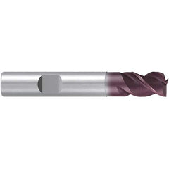 Emuge - 20mm Diam, 20mm LOC, 3 Flute Solid Carbide Roughing & Finishing End Mill - TiAlN Finish, 92mm OAL, 20mm Shank Diam, Weldon Shank, 38° Helix, Centercutting, Stub Length - Apex Tool & Supply