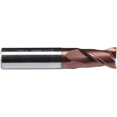 Emuge - 10mm Diam, 19mm LOC, 2 Flute Solid Carbide Roughing & Finishing End Mill - TiAlN Finish, 72mm OAL, 10mm Shank Diam, Cylindrical Shank, 38° Helix, Centercutting, Long Length - Apex Tool & Supply