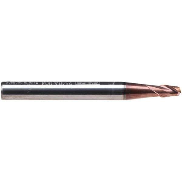 Emuge - 10mm Diam, 11mm LOC, 2 Flute Solid Carbide Roughing & Finishing End Mill - TiAlN Finish, 66mm OAL, 10mm Shank Diam, Cylindrical Shank, 38° Helix, Centercutting, Stub Length - Apex Tool & Supply
