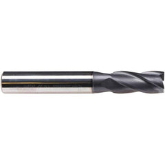 Emuge - 8mm Diam, 19mm LOC, 4 Flute Solid Carbide Roughing & Finishing End Mill - TiAlN Finish, 63mm OAL, 8mm Shank Diam, Cylindrical Shank, 38° Helix, Long Length - Apex Tool & Supply