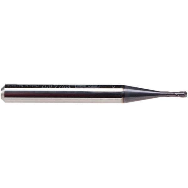 Emuge - 5/16" Diam, 9/32" LOC, 2 Flute Solid Carbide Roughing & Finishing End Mill - TiAlN Finish, 2-1/2" OAL, 5/16" Shank Diam, Cylindrical Shank, 30° Helix, Stub Length - Apex Tool & Supply