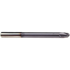 Emuge - 1/2" Diam, 3/8" LOC, 2 Flute Solid Carbide Roughing & Finishing End Mill - TiAlN Finish, 6" OAL, 1/2" Shank Diam, Cylindrical Shank, 30° Helix, Extra Long Length - Apex Tool & Supply