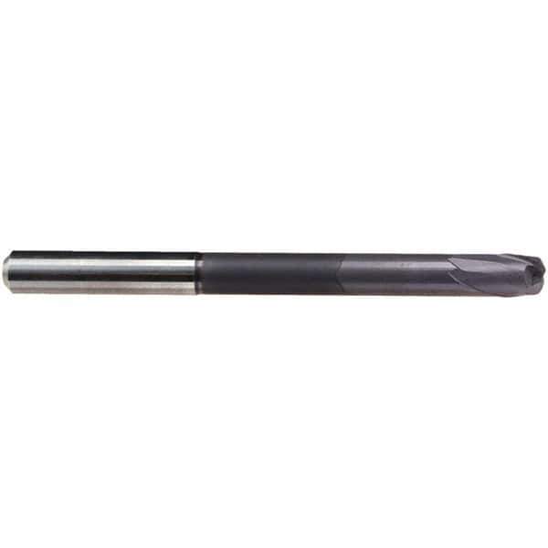 Emuge - 10mm Diam, 8mm LOC, 2 Flute Solid Carbide Roughing & Finishing End Mill - TiAlN Finish, 160mm OAL, 12mm Shank Diam, Cylindrical Shank, 30° Helix, Extra Long Length - Apex Tool & Supply