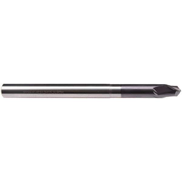 Emuge - 1/2" Diam, 3/8" LOC, 2 Flute Solid Carbide Roughing & Finishing End Mill - TiAlN Finish, 6" OAL, 1/2" Shank Diam, Cylindrical Shank, 30° Helix, Extra Long Length - Apex Tool & Supply