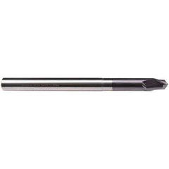 Emuge - 1/2" Diam, 3/8" LOC, 2 Flute Solid Carbide Roughing & Finishing End Mill - TiAlN Finish, 6" OAL, 1/2" Shank Diam, Cylindrical Shank, 30° Helix, Extra Long Length - Apex Tool & Supply