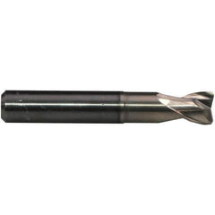 Emuge - 1/8" Diam, 5/32" LOC, 2 Flute Solid Carbide Roughing & Finishing End Mill - CrN Finish, 2-1/4" OAL, 1/4" Shank Diam, Cylindrical Shank, 30° Helix, Stub Length - Apex Tool & Supply