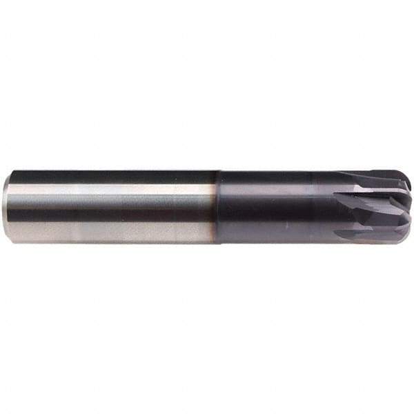 Emuge - 5/8" Diam, 1-1/2" LOC, 4 Flute Solid Carbide Roughing & Finishing End Mill - TiAlN Finish, 3-1/2" OAL, 5/8" Shank Diam, Cylindrical Shank, 0° Helix, Stub Length - Apex Tool & Supply