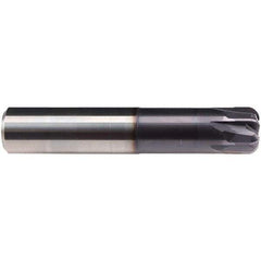 Emuge - 5/8" Diam, 1-1/2" LOC, 4 Flute Solid Carbide Roughing & Finishing End Mill - TiAlN Finish, 3-1/2" OAL, 5/8" Shank Diam, Cylindrical Shank, 0° Helix, Stub Length - Apex Tool & Supply