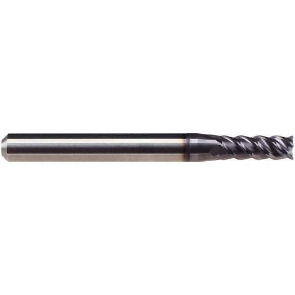 Emuge - 6mm Diam, 13mm LOC, 4 Flute Solid Carbide Roughing & Finishing End Mill - TiAlN Finish, 57mm OAL, 6mm Shank Diam, Cylindrical Shank, 50° Helix, Centercutting, Long Length - Apex Tool & Supply