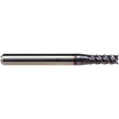 Emuge - 6mm Diam, 13mm LOC, 4 Flute Solid Carbide Roughing & Finishing End Mill - TiAlN Finish, 57mm OAL, 6mm Shank Diam, Cylindrical Shank, 50° Helix, Centercutting, Long Length - Apex Tool & Supply