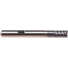 Emuge - 16mm Diam, 22mm LOC, 8 Flute Solid Carbide Roughing & Finishing End Mill - TiAlN Finish, 82mm OAL, 16mm Shank Diam, Weldon Shank, 50° Helix, Stub Length - Apex Tool & Supply