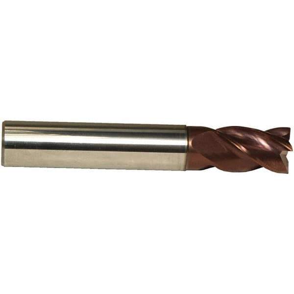 Emuge - 6mm Diam, 10mm LOC, 4 Flute Solid Carbide Roughing & Finishing End Mill - TiAlN Finish, 54mm OAL, 6mm Shank Diam, Cylindrical Shank, 38° Helix, Centercutting, Stub Length - Apex Tool & Supply