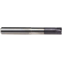Emuge - 12mm Diam, 7mm LOC, 8 Flute Solid Carbide Roughing & Finishing End Mill - TiAlN Finish, 50mm OAL, 12mm Shank Diam, Cylindrical Shank, 0° Helix, Long Length - Apex Tool & Supply