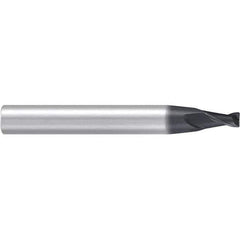 Emuge - 3° Taper Angle per Side, 5mm Small End Diam, 10mm LOC, Solid Carbide 2 Flute Tapered Corner Radius End Mill - AlCr Finish, 63mm OAL, 8mm Shank Diam, Spiral Flute, 30° Helix - Apex Tool & Supply