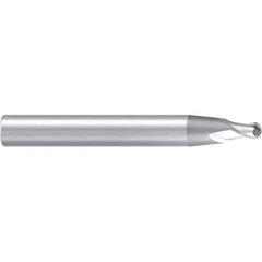 Emuge - 3° Taper Angle per Side, 4mm LOC, Solid Carbide 2 Flute Tapered Ball End Mill - 63mm OAL, 8mm Shank Diam, Spiral Flute, 30° Helix - Apex Tool & Supply