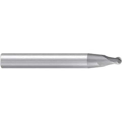 Emuge - 6° Taper Angle per Side, 4mm LOC, Solid Carbide 2 Flute Tapered Ball End Mill - 63mm OAL, 8mm Shank Diam, Spiral Flute, 30° Helix - Apex Tool & Supply