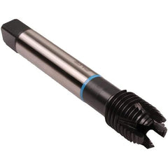 Emuge - M30x3.50 Metric 6HX 6 Flute Nitride/Oxide Finish High Speed Steel Straight Flute Machine Tap - Modified Bottoming, Right Hand Thread, 180mm OAL, 40mm Thread Length - Exact Industrial Supply