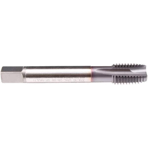 Emuge - 7/8-9 UNC 4 Flute 2B/3B Plug Spiral Flute Tap - High Speed Steel, TiCN Finish, 5.512" OAL, Right Hand Flute, Right Hand Thread, Series CU499300 - Apex Tool & Supply