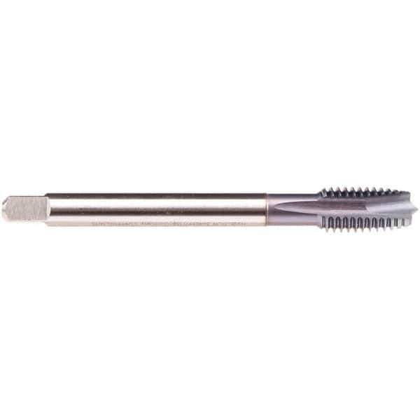 Emuge - M16x2.00 M 3 Flute 6H Plug Spiral Flute Tap - High Speed Steel, TiCN Finish, 110mm OAL, Right Hand Flute, Right Hand Thread, Series C1579300 - Apex Tool & Supply