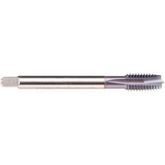 Emuge - M16x2.00 M 3 Flute 6H Plug Spiral Flute Tap - High Speed Steel, TiCN Finish, 110mm OAL, Right Hand Flute, Right Hand Thread, Series C1579300 - Apex Tool & Supply
