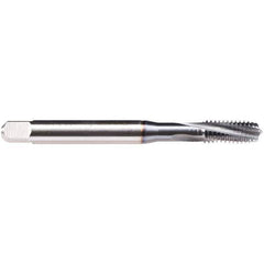 Emuge - 8-32 UNC 3 Flute BT Modified Bottoming Spiral Flute Tap - High Speed Steel, TiCN Finish, 2.48" OAL, Right Hand Flute, Right Hand Thread, Series BU459600 - Exact Industrial Supply