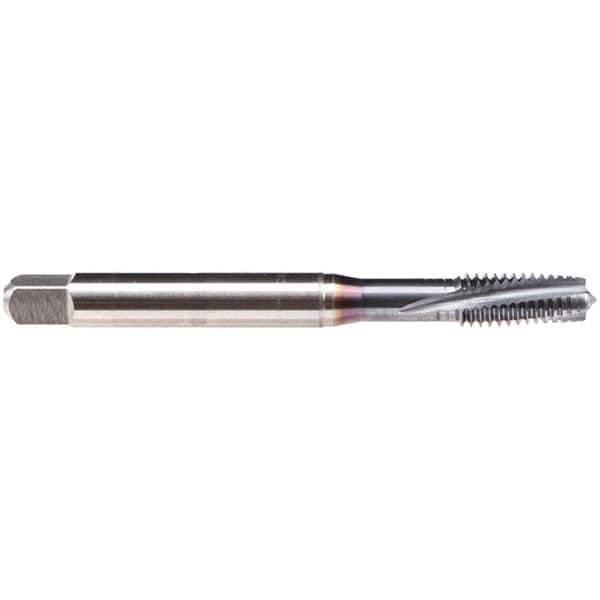 Emuge - 12-24 UNC 3 Flute BT Plug Spiral Flute Tap - High Speed Steel, TiCN Finish, 3.15" OAL, Left Hand Flute, Right Hand Thread, Series BU309600 - Apex Tool & Supply