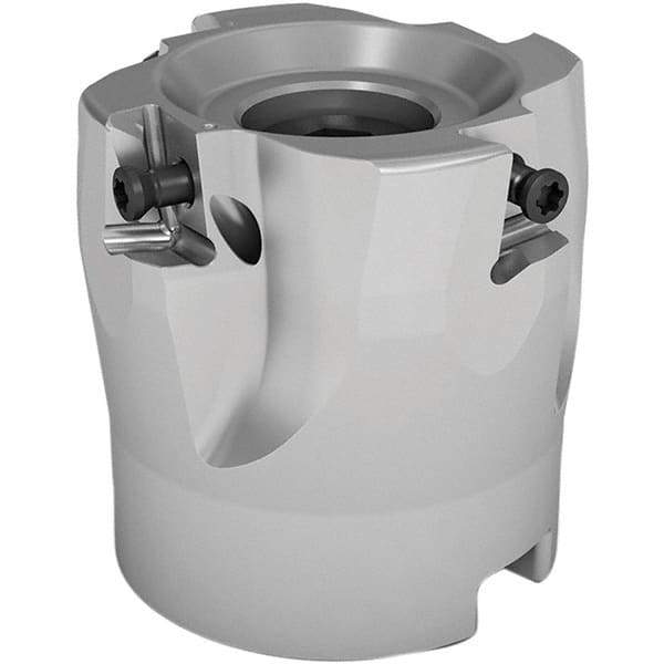 Seco - 6 Inserts, 63mm Cut Diam, 27mm Arbor Diam, 8mm Max Depth of Cut, Indexable Square-Shoulder Face Mill - 90° Lead Angle, 40mm High, LOEX08.. Insert Compatibility, Through Coolant, Series 220.94-08 - Apex Tool & Supply