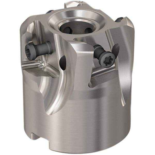 Seco - 4 Inserts, 1-1/2" Cut Diam, 12.7mm Arbor Diam, 12mm Max Depth of Cut, Indexable Square-Shoulder Face Mill - 90° Lead Angle, 40mm High, LOEX12 Insert Compatibility, Through Coolant, Series 220.94-12 - Apex Tool & Supply