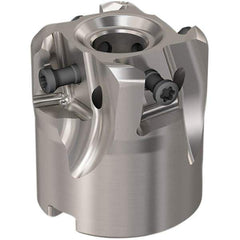 Seco - 4 Inserts, 1-1/2" Cut Diam, 12.7mm Arbor Diam, 12mm Max Depth of Cut, Indexable Square-Shoulder Face Mill - 90° Lead Angle, 40mm High, LOEX12 Insert Compatibility, Through Coolant, Series 220.94-12 - Apex Tool & Supply