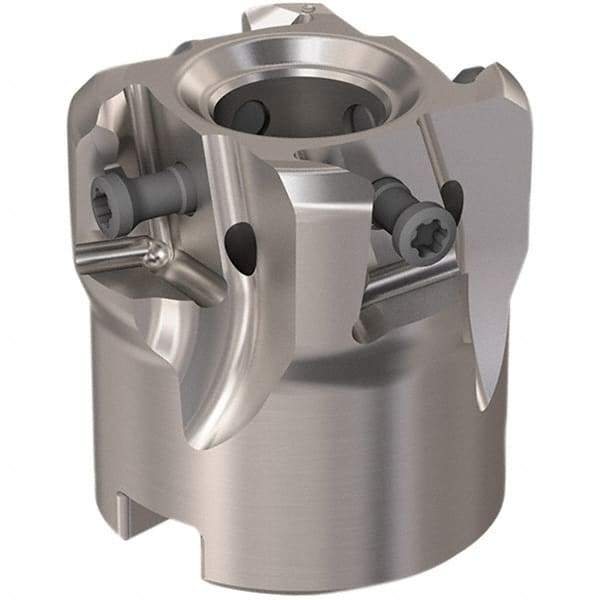 Seco - 4 Inserts, 40mm Cut Diam, 16mm Arbor Diam, 12mm Max Depth of Cut, Indexable Square-Shoulder Face Mill - 90° Lead Angle, 40mm High, LOEX12 Insert Compatibility, Through Coolant, Series 220.94-12 - Apex Tool & Supply