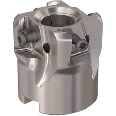 Seco - 4 Inserts, 40mm Cut Diam, 16mm Arbor Diam, 12mm Max Depth of Cut, Indexable Square-Shoulder Face Mill - 90° Lead Angle, 40mm High, LOEX12 Insert Compatibility, Through Coolant, Series 220.94-12 - Apex Tool & Supply