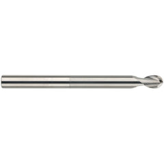 3/4″ Dia. × 3/4″ Shank × 1″ DOC × 6″ OAL, Carbide TiB2, Spiral , 2 Flute, 35° Helix, Ballnose End Mill - Exact Industrial Supply