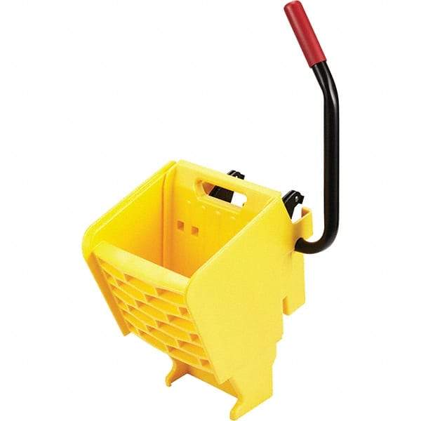 Rubbermaid - 35 Qt Plastic Wringer - 15.8" Long x 31.1" High x 13.4" Wide, Yellow, Metal Handle - Apex Tool & Supply