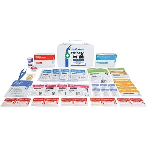 PRO-SAFE - 70 Piece, 10 Person, Industrial First Aid Kit - Metal Container - Apex Tool & Supply