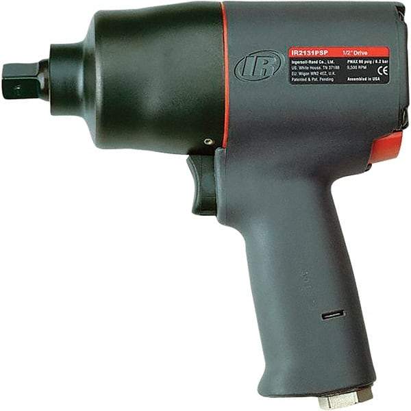 Ingersoll-Rand - 1/2" Drive, 9,500 RPM, 600 Ft/Lb Torque Impact Wrench - Pistol Grip Handle, 1,250 IPM, 23 CFM, 90 psi, 1/4" NPTF Inlet - Apex Tool & Supply