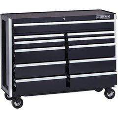 Craftsman - 11 Drawer 1,200 Lb Capacity Steel Tool Roller Cabinet - 52" Wide x 40-3/4" High x 18" Deep, Roller Bearing Drawer Slides, Black - Apex Tool & Supply