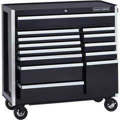 Craftsman - 13 Drawer 1,200 Lb Capacity Steel Tool Roller Cabinet - 41" Wide x 40-3/4" High x 18" Deep, Roller Bearing Drawer Slides, Black - Apex Tool & Supply
