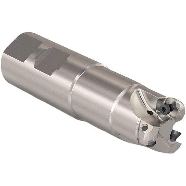 Seco - 20mm Cutting Diam, 32mm Shank Diam, 6mm Max Depth of Cut, Weldon Shank Indexable Copy End Mill - 3 Inserts, RP.. 1204 Insert, 217.29I-06 Toolholder, Steel, Through Coolant - Apex Tool & Supply