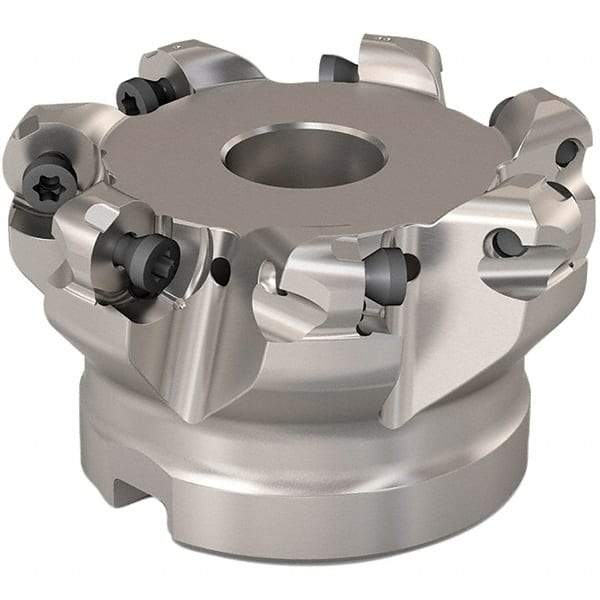 Seco - 140.4mm Cut Diam, 6mm Max Depth, 2" Arbor Hole, 8 Inserts, RP..1204 Insert Style, Indexable Copy Face Mill - R220.29 Cutter Style, 7,600 Max RPM, 2 High, Through Coolant, Series R220.29 - Apex Tool & Supply