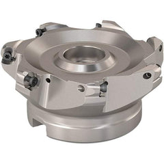 Seco - 100mm Cut Diam, 6mm Max Depth, 32mm Arbor Hole, 7 Inserts, RP..1204 Insert Style, Indexable Copy Face Mill - R220.29 Cutter Style, 8,400 Max RPM, 63mm High, Through Coolant, Series R220.29 - Apex Tool & Supply