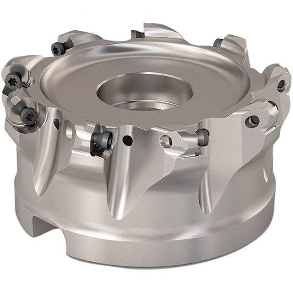 Seco - 89.6mm Cut Diam, 6mm Max Depth, 1-1/2" Arbor Hole, 9 Inserts, RP..1204 Insert Style, Indexable Copy Face Mill - R220.29 Cutter Style, 8,800 Max RPM, 2 High, Through Coolant, Series R220.29 - Apex Tool & Supply