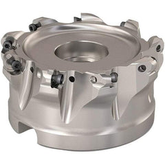 Seco - 89.6mm Cut Diam, 6mm Max Depth, 1-1/2" Arbor Hole, 9 Inserts, RP..1204 Insert Style, Indexable Copy Face Mill - R220.29 Cutter Style, 8,800 Max RPM, 2 High, Through Coolant, Series R220.29 - Apex Tool & Supply