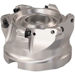 Seco - 72mm Cut Diam, 6mm Max Depth, 32mm Arbor Hole, 6 Inserts, RP..1204 Insert Style, Indexable Copy Face Mill - R220.29 Cutter Style, 9,500 Max RPM, 50mm High, Through Coolant, Series R220.29 - Apex Tool & Supply