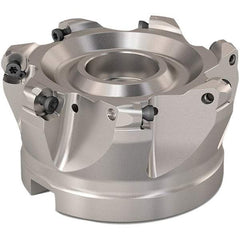 Seco - 80mm Cut Diam, 6mm Max Depth, 32mm Arbor Hole, 7 Inserts, RP..1204 Insert Style, Indexable Copy Face Mill - R220.29 Cutter Style, 9,200 Max RPM, 50mm High, Through Coolant, Series R220.29 - Apex Tool & Supply