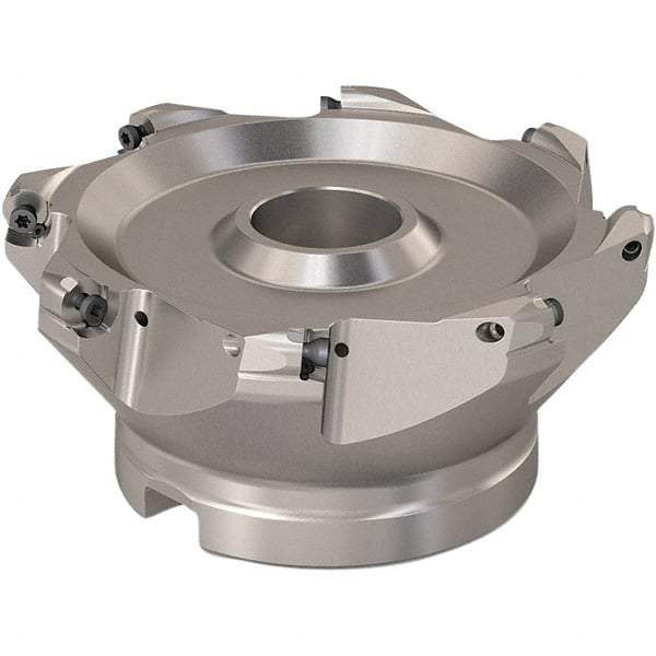 Seco - 125mm Cut Diam, 6mm Max Depth, 40mm Arbor Hole, 8 Inserts, RP..1204 Insert Style, Indexable Copy Face Mill - R220.29 Cutter Style, 7,600 Max RPM, 63mm High, Through Coolant, Series R220.29 - Apex Tool & Supply