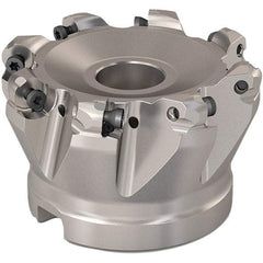 Seco - 68mm Cut Diam, 6mm Max Depth, 27mm Arbor Hole, 8 Inserts, RP..1204 Insert Style, Indexable Copy Face Mill - R220.29 Cutter Style, 10,000 Max RPM, 50mm High, Through Coolant, Series R220.29 - Apex Tool & Supply