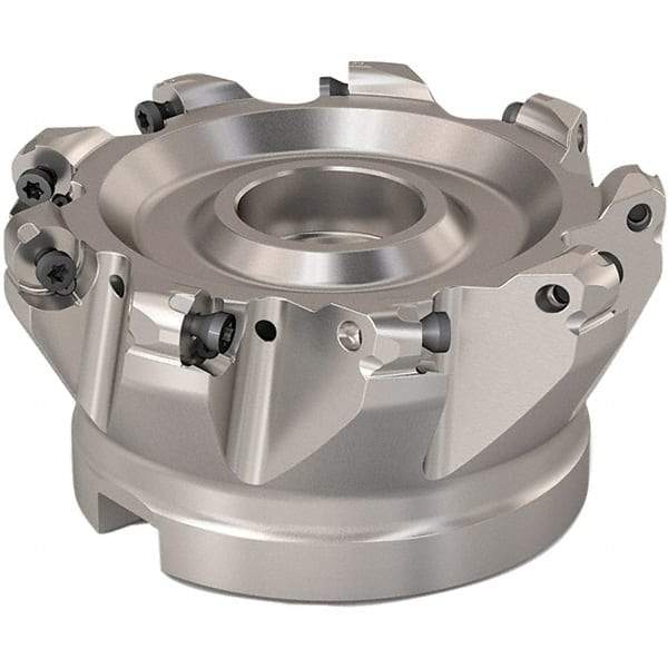 Seco - 88mm Cut Diam, 6mm Max Depth, 32mm Arbor Hole, 9 Inserts, RP..1204 Insert Style, Indexable Copy Face Mill - R220.29 Cutter Style, 8,800 Max RPM, 50mm High, Through Coolant, Series R220.29 - Apex Tool & Supply