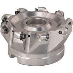 Seco - 88mm Cut Diam, 6mm Max Depth, 32mm Arbor Hole, 9 Inserts, RP..1204 Insert Style, Indexable Copy Face Mill - R220.29 Cutter Style, 8,800 Max RPM, 50mm High, Through Coolant, Series R220.29 - Apex Tool & Supply